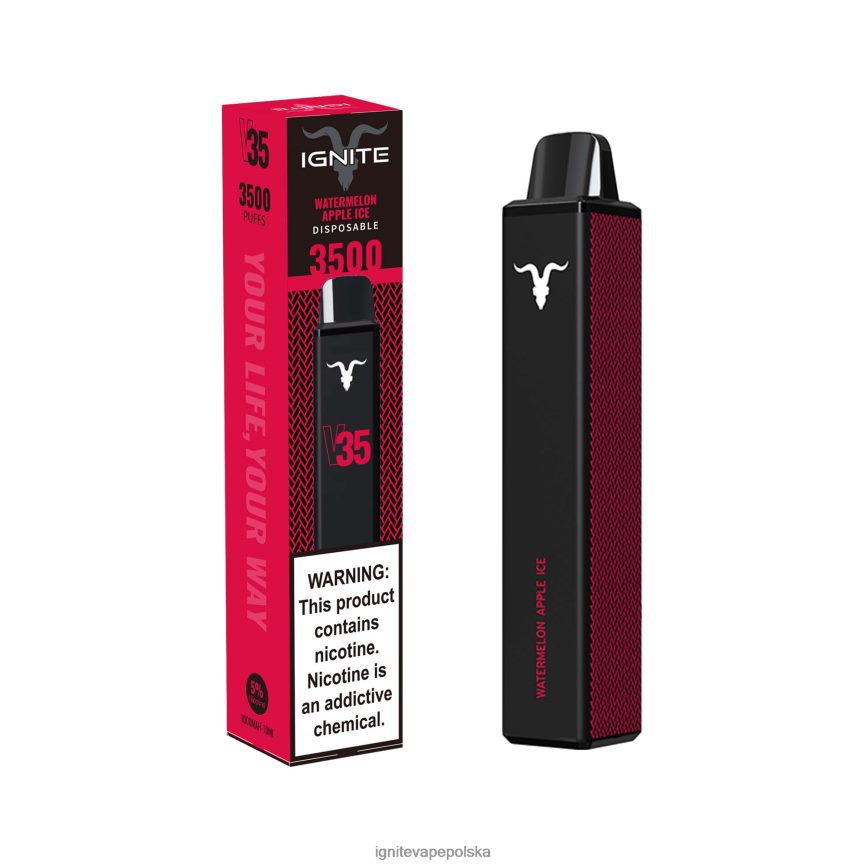 Ignite Vape Flavours | IGNITE V35 długopis do waporyzacji lód jabłkowy z arbuza 0648NZ140